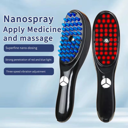 Electric Spray Massage Comb Hair Growth Vibration Head Massager Brush LED anti Hair Loss Scalp Liquid Medicine Atomizing Comb